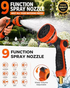 Retractable Garden Hose Reel 100 FT 1/2 Inch Wall-Mounted 180° Swivel 9-Patern Nozzle Automatic Slow Return Any Length Lock Hose Reels for Homeowners Garden Farm - Image 7