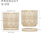 Gepege Ceramic Succulent Pots, 4 Inch Small Plant Pots with Drainage - Image 2