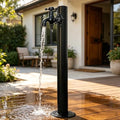 Freestanding Hose Stand Vertical Garden Water Tap, Outdoor Stainless Steel Water Column with Faucet, Freeze Proof Yard Hydrant Spigot for Patio Backyard(Round B,Height: 60cm/23.6in) by Gaommini