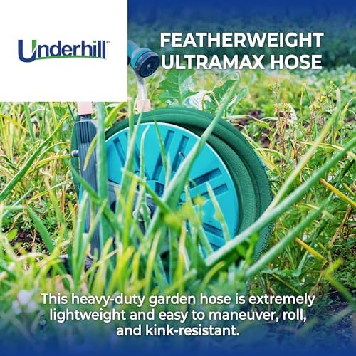 Underhill Featherweight UltraMax Heavy-Duty Garden Hose for Turf Managers, Lightweight, 1200 PSI BP, 300 PSI WP, H75-050FW 3/4 Inch x 50 ft Green - Image 2