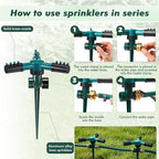 Landical Above Ground Irrigation Garden Sprinkler System 3 Pack Lawn Sprinkler and 32.8 ft Garden Hose Drip Irrigation System DIY Plant Watering Set for Yard - Image 4