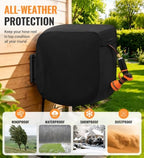 Garden Hose Reel Cover for Giraffe Tools AW40, Wall Mounted Hose Reel Protective Cover, Oxford Fabric Outdoor with Adjustable Drawstring,B Grey - Image 4