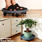 10 Packs Large Plant Caddy with Wheels 13" Rolling Plant Stands Heavy-duty Plastic Plant Roller Base Pot Movers Plant Saucer on Wheels Indoor Outdoor Plant Dolly with Casters Planter Tray Grey - Image 5