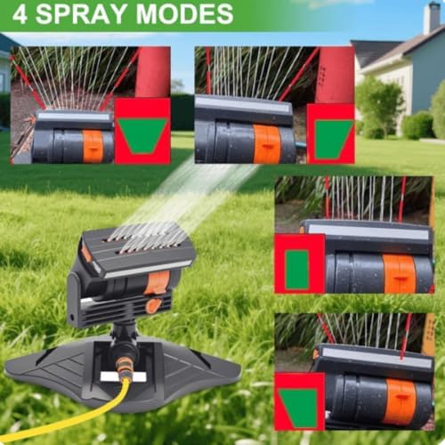 16-Nozzle Oscillating Sprinkler with Dual-Zone Sprinkler Water Timer, 360° 16-Hole Automatic Rocking Sprinkler, Turbo Orbit Mist Sprinklers System for Garden (Standard, Sprinklers) - Image 4