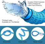 Expandable Garden Hose 50 ft Water Hose with 10 Function Spray Nozzle, Lightweight Flexible Hose with 3/4 Inch Solid Fittings and 4-Layer Latex Core, 50ft Retractable Stretch Hose (Blue) - Image 3