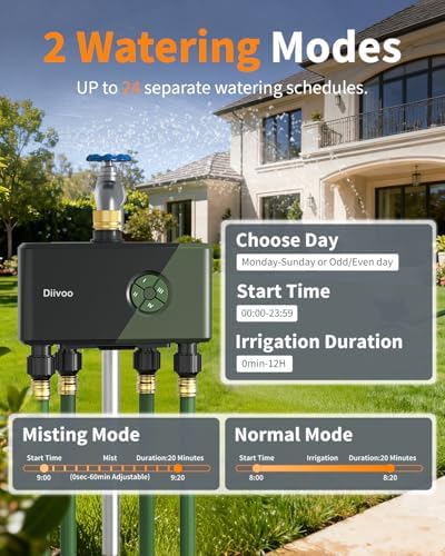 Diivoo Brass 4 Outlets WiFi Water Timer - Image 2