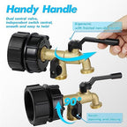 Upgrade Double Outlet IBC Tote Fittings, 275 330 Gallon IBC Tote Tank Hose Adapter 2.36" Fine Thread Water Tote Tank Hose Adapter, IBC Tote to Garden Hose Adapter for IBC Tote Water Tank - Image 4