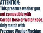 Swivel Pressure Washer Gun,Sturdy 5000PSI Short Power Washer Wand Carwash Spray Foam Gun Handle with 3/8 Plug & M22-14mm & M22-15mm and 1/4 Adapter 5 nozzles - Image 2