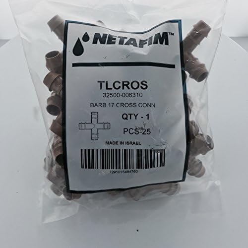 Netafim TLCROS 25-Pack, 17mm Barb Cross Drip Tubing Connector - Image 2