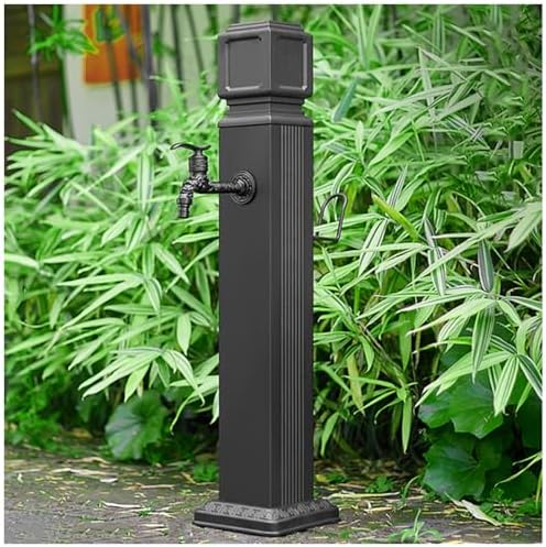 Stainless Steel Garden Water Tap - Outdoor Faucet Extender with Spray Gun, Freestanding Antifreeze Hose Spigot & Hanger, Durable Water Column for Efficient Watering by Unknown