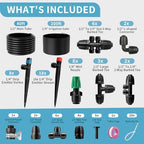 LP 240FT Drip Irrigation System Kit, Garden Watering Misting System - 40FT 1/2" Main Tube & 200FT 1/4" Distribution Tubing - Adjustable Nozzles & Sprinklers for Garden Greenhouse, Lawn, Potted Plants - Image 2