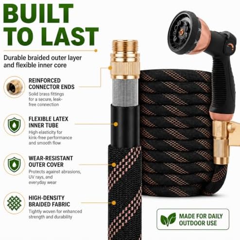 Flexible Garden Hose 100ft,Ultra Lightweight Water Hoses,Leak-Proof,Sturdy - Image 5
