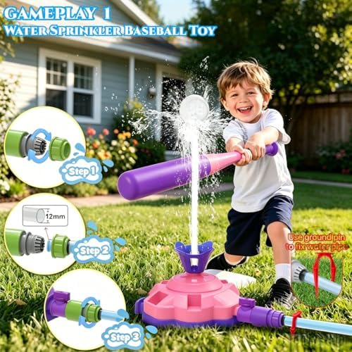 4-in-1 Upgraded Water Baseball Sprinkler Toy for Kids 3 4 5 6 7 8Boy Girls - Image 3