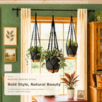 3 Pack Large Hanging Planters for Indoor Plants with Macrame Plant Hangers - Image 6