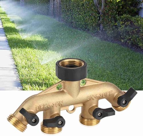 3/4 Inch 4 Way Valve Splitter, Hose Tap Connector, Hose Pipe Splitter, Hose Pipe Splitter Nozzle for Garden Irrigation (European Thread) - Image 4