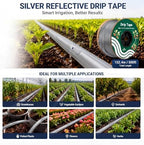 500ft 5/8" Drip Tape Irrigation 12 Mil Silver Reflective Tubing - Image 6