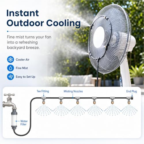 Patio Misters for Cooling Outdoor, Water Misting Cooling System,DIY Outdoor Misters (15M/49.2FT) - Image 5