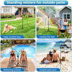 6-Nozzle Adjustable Standing Misters for Outside Patio - Stand Misting System for Cooling Outdoor Areas, Easy to Install & Maintain, Custom Coverage, Durable for Backyard Use. - Image 2