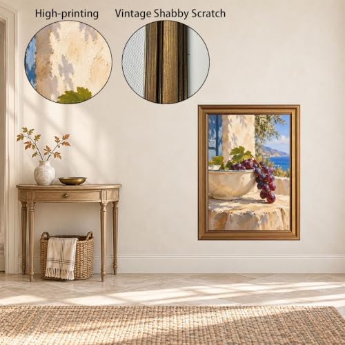 Purple Grapes in Ceramic Bowl Gold Framed Poster for Dining Room Wall Art - Image 3