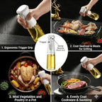 Mist Spray Bottle, Clear Glass Container with White Trigger Sprayer, Empty Refillable Dispenser for Home kitchen - Image 2