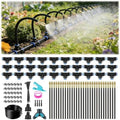 Drip Irrigation Sprinkler System,10/15/30M Garden Mist Cooling Spray Kit,Automatic Plant Watering Set with 10/15/30 Outlets,4/6mm Adjustable Micro Spray Heads(15m/15 a Single Water Outlet) by Unknown