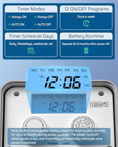 DEWENWILS Outdoor Digital Pool Pump Timer - Image 3