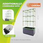 BioGreen Raised Garden Bed with Trellis CITY JUNGLE | 8.98 gal | 13“L x 24“W x 63.4“H | Integrated Irrigation System | Grey Self-Watering Planter Box - Image 5