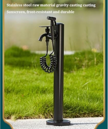 Freestanding Stainless Steel Garden Water Column with Faucet - Decorative Hose Stand & Fountain for Irrigation, Washing, Outdoor Watering Solutions - Image 6