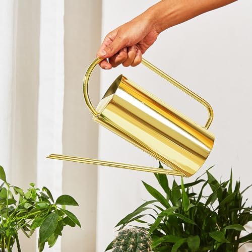 Watering Can Indoor Plants, 1500 ml Stainless Steel Long Spout House Bonsai Plants Garden Pot Flower Watering Can Irrigation Tool for Indoor House Plant Bonsai Flowers(gold) - Image 2