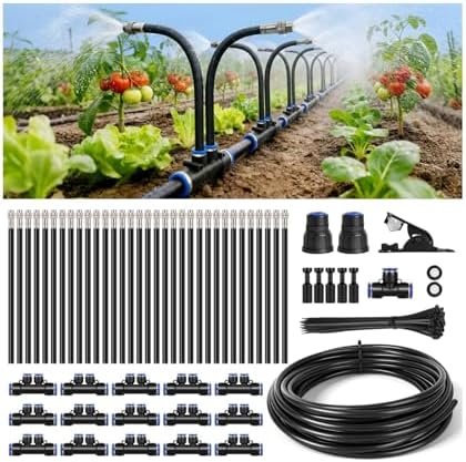 50FT High-Flow Irrigation System for Garden, 12mm Main Tubing,30 Nozzles by Unknown