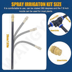 New Quick Connector Drip Irrigation Kits, Plant Watering System, Misting Line & Brass Misting Nozzles-Water Hose Mister Kit Sprinkler System for Lawn Raised Bed Outdoor Plants,40m/131.2ft - Image 6