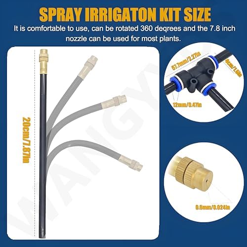 New Quick Connector Drip Irrigation Kits, Plant Watering System, Misting Line & Brass Misting Nozzles-Water Hose Mister Kit Sprinkler System for Lawn Raised Bed Outdoor Plants,40m/131.2ft - Image 6