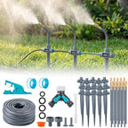 131FT 1/4" Drip Irrigation System with Stakes, 360° Adjustable Watering Kit by Unknown