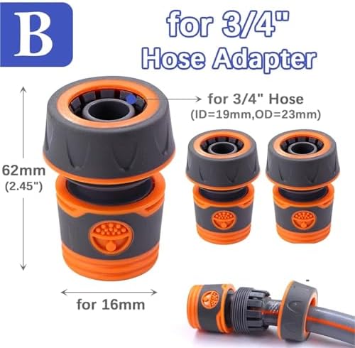 10PCS Garden Hose Adapter with 16mm Quick Stop Water Coupler for Irrigation Tube Connect and Repair Or Extender - Image 2