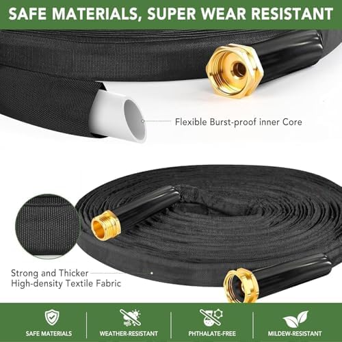 Garden Hose 100ft, Ultra-Light Garden Hoses, Flexible Water Hose 100ft, Burst-Resistant, Kink-Free, High-Pressure, All-Weather Use for Lawns, Gardens, and Outdoor Cleaning Waterhose - Image 2