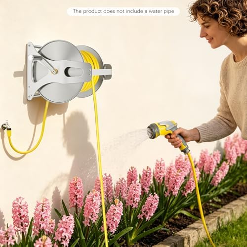 Aluminum Alloy Garden Hose Reel, Garden Hose Reel with Handle Rocker - Image 2
