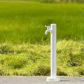 Freestanding Garden Hose Holder - 304 Stainless Steel, Double Faucet, Antifreeze, Vertical Square Design for Patio & Backyard (White A, Low-Cut) by Unknown