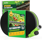 RAINPOINT Soaker Hose 50FT, 80% Water-Saving Drip Irrigation Hose for Garden, Leakproof and Flexible with Anodized Aluminum Ends, Double Layer Flat Soaking Hose for Flower, Vegetables and Tree, Green by RainPoint