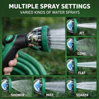 25 ft Kink Free Garden Hose with 10-Pattern Spray Nozzle – Kink Free, UV-Resistant, All-Weather Hose with Brass Fittings, One-Handed Thumb Control & Rubberized Grip - Image 4