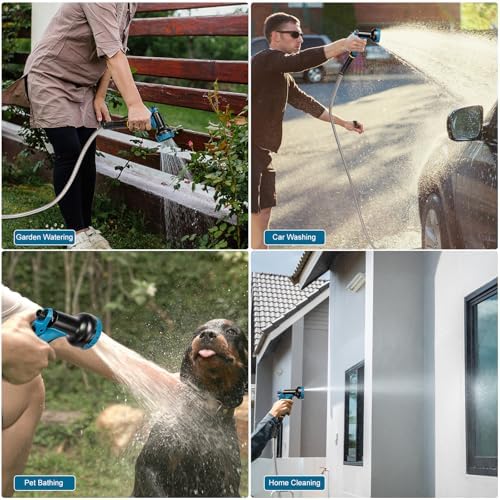 Metal Garden Hose 75 ft x 5/8 in OD with 10 Pattern Sprayer Nozzle, Stainless Steel Water Hose, Non Expandable Flexible Kink Resistant Heavy Duty Hose for Yard, Car Washing and Pet Bath - Image 6