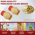 DOT Approved Male Straight Brass Union 3/4" Tube x 1/2" NPT, 10PCS - Image 2