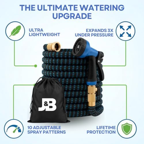 J&B XpandaHose 100ft Expandable Garden Hose, Lightweight, Brass Connectors - Image 6