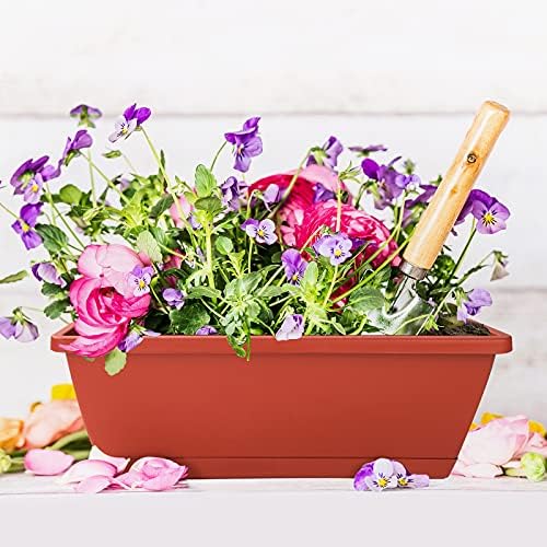 Window Box Planter,12Pack Plastic Vegetable Flower Planters Boxes - Image 2