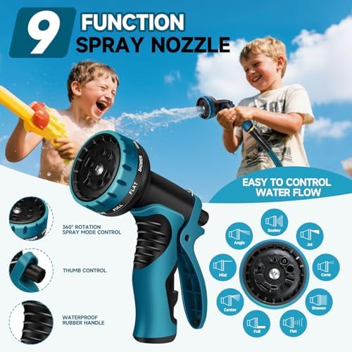 Garden Hose 50FT Non-Expandable Water Hose Lightweight Flexible Kink-Free Leak-Proof Outdoor Hose Portable Watering Pipe for Yard Lawn Camper Outside Durable Fabric with 3/4 Inch Brass Fittings - Image 3