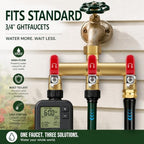 3-Way Garden Hose Splitter, Heavy-Duty Brass, 3/4" GHT, (Red) - Image 4