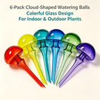 6 Pack Mushroom‑Shaped Glass Self‑Watering Balls, Decorative Automatic Plant Waterers, Slow‑Release Irrigation Bulbs for Indoor Outdoor Houseplants, Up to 5 Days Water Supply - Image 2