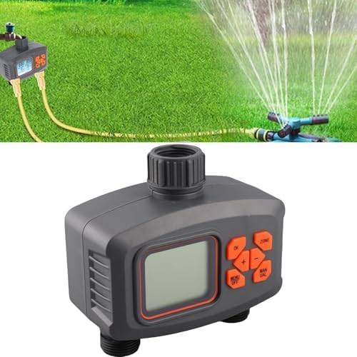 2 Outlet Hose Watering Timer 2 Zone Sprinkler Timer Automatic Irrigation Controller with G3/4 Male to G1/2 Female Adapter - Image 2