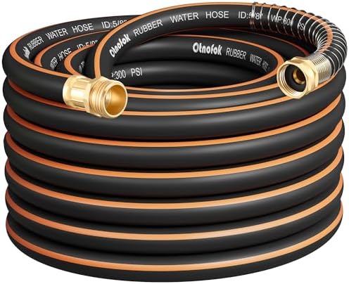Heavy Duty Garden Hose 50 ft x 5/8", 5-Layer Hybrid Water Hose by otnofok