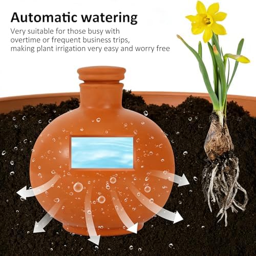 Terracotta Automatic Plant Watering Spikes 1000ml Ceramic Slow-Release Irrigation, 2-Week Vacation Care for Indoor & Outdoor - Image 6