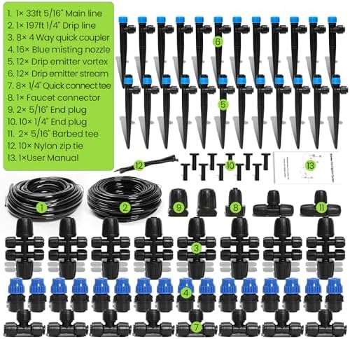 Bonviee Drip Irrigation System Kit for Garden Watering, 230FT Quick Connect - Image 6